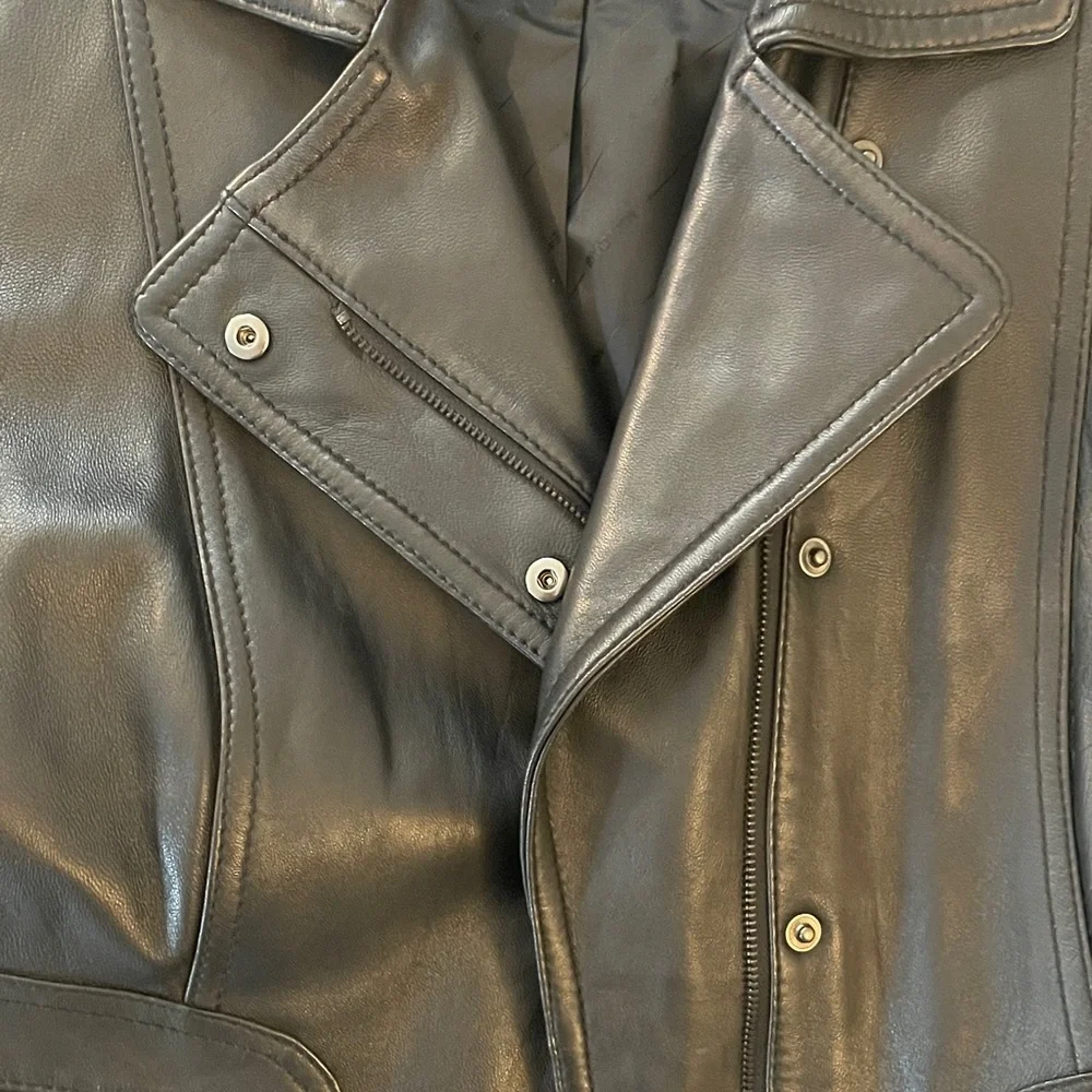 Kenneth Cole Reaction Black Leather Jacket
